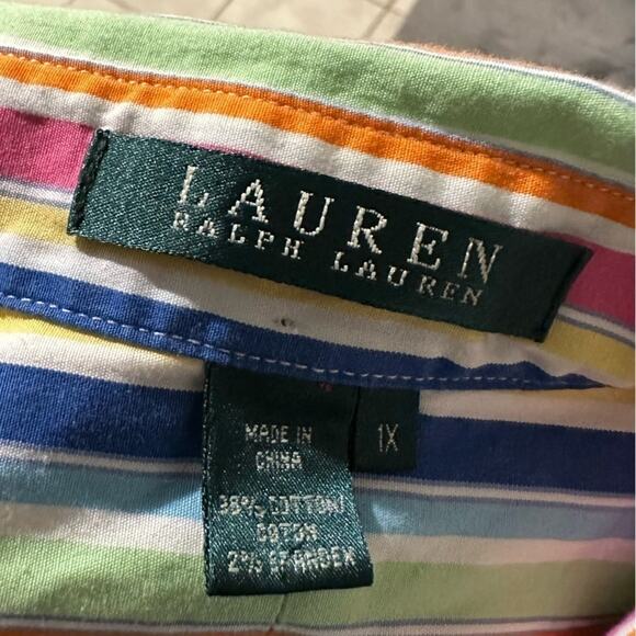 Lauren Ralph Lauren Striped Multi-Color Button-Up Shirt – Women’s - Picture 4 of 6